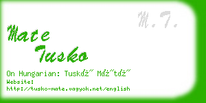 mate tusko business card